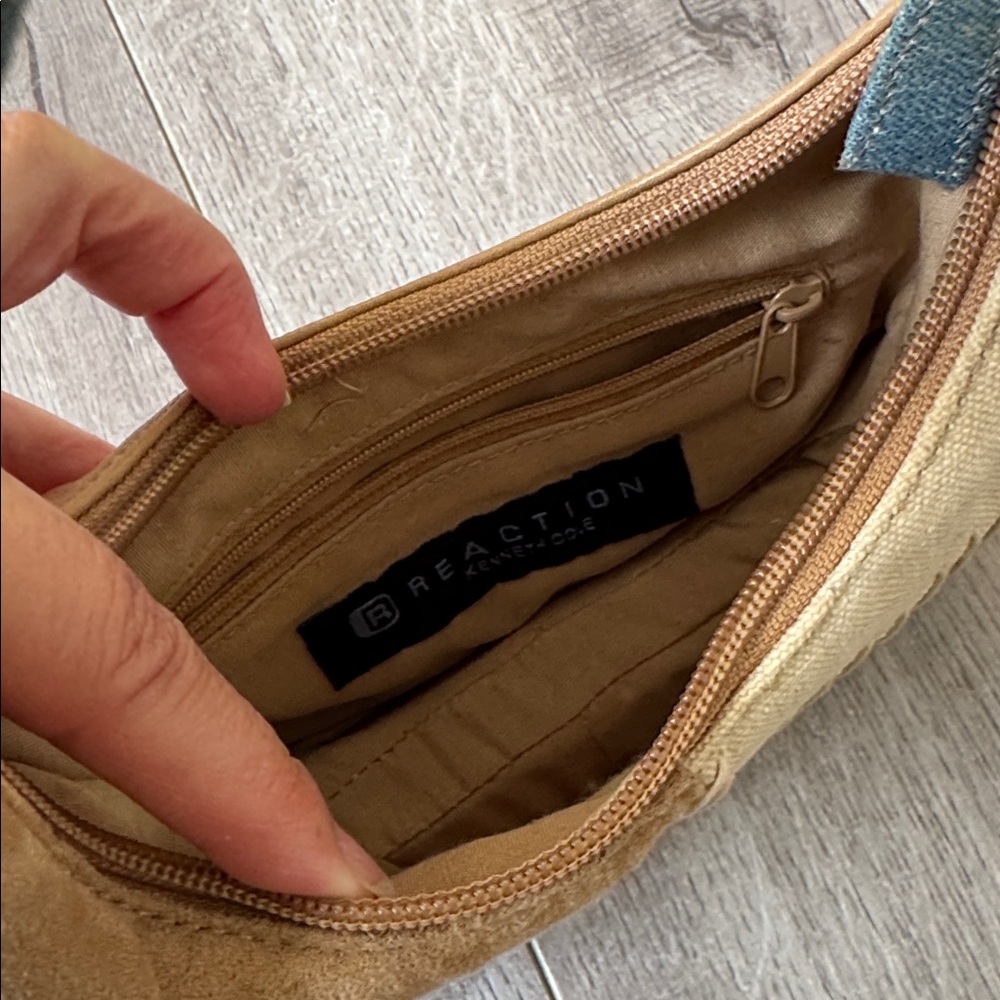 Kenneth Cole Reaction Patchwork Denim Leather Y2k… - image 4